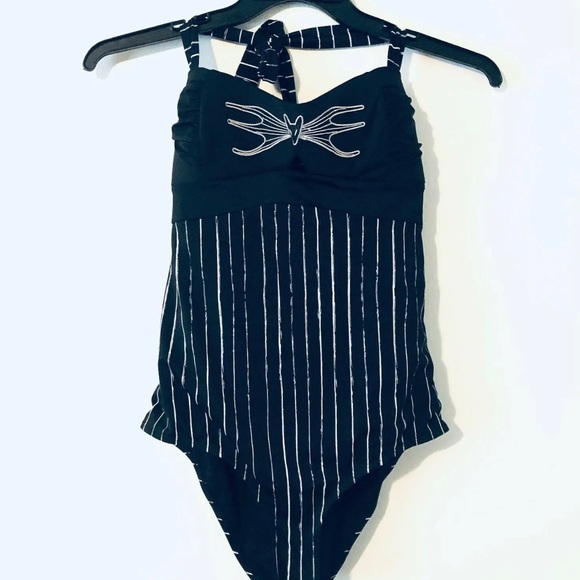 S The Nightmare Before Christmas Jack Skellington Swimsuit Swim Small Black Pool - Picture 8 of 8